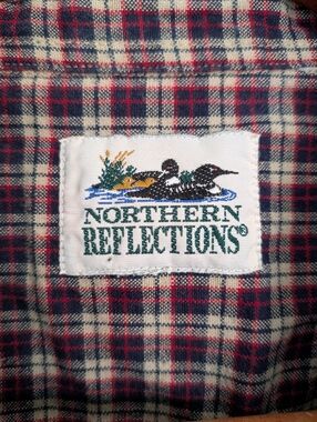 90s Northern Reflections Plaid Button Down Shirt Womens Large Grunge Cabincore